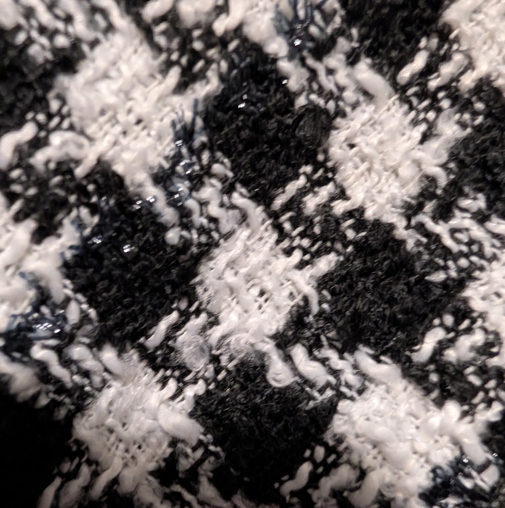 HYFVE Houndstooth Tweed Shacket Pearl Buttons Black White M NWT - Picture 8 of 12